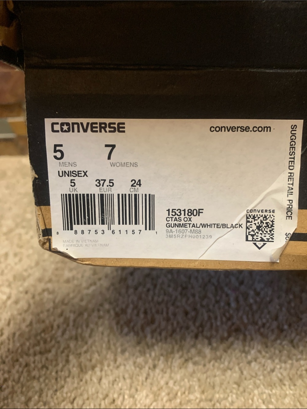 Converse Silver Metallic gunmetal gray Low Top Sneakers with White Accents 7 - Picture 7 of 8